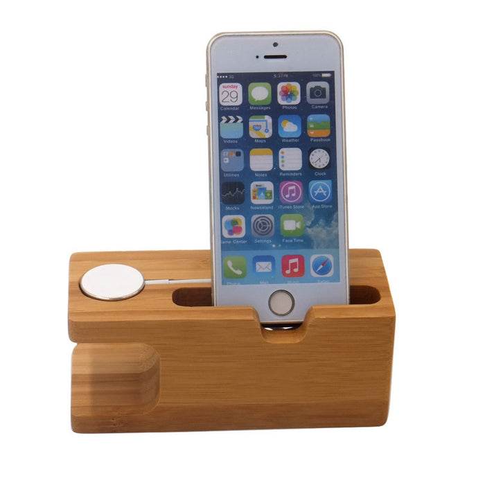 Bamboo Desk Stand for Phone & Smartwatch