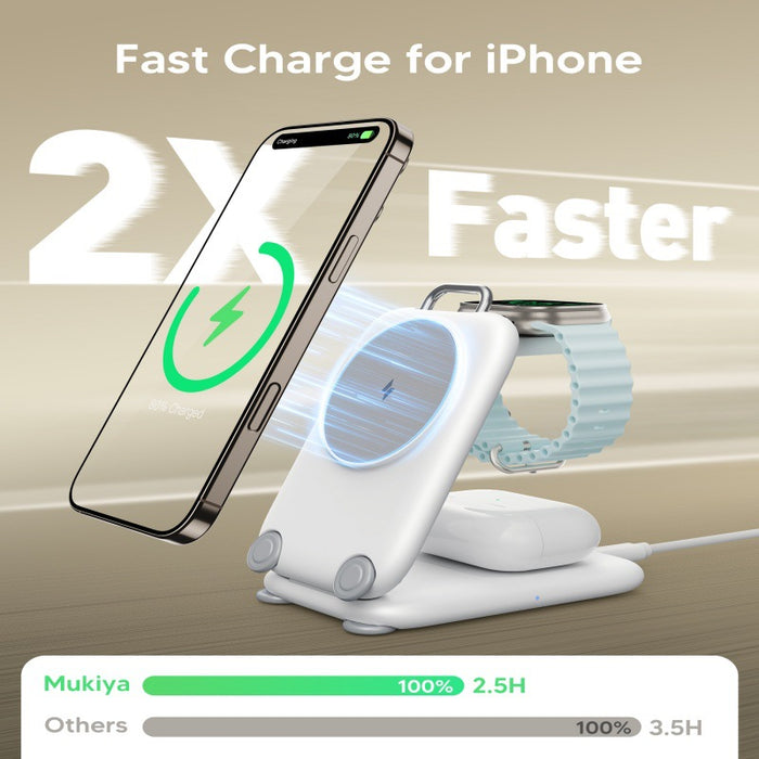 3-in-1 Foldable Magnetic Wireless Charging Stand